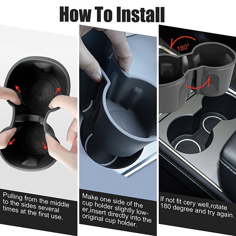 Car Interior Accessory Round Cup Holder Insert for Model 3 and Y Center Console Slot Limiter