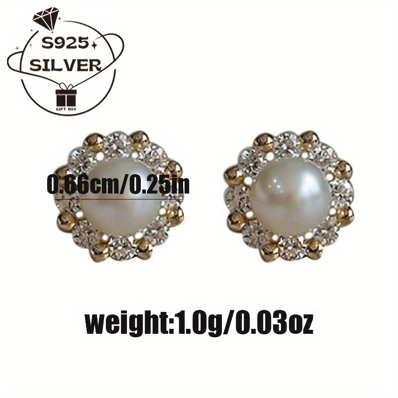 Vintage Charm Freshwater Pearl Earrings 925 Sterling Silver dan tayyorlangan - Gippoallergen - Har kuni kiyish va sovg'a berish uchun ideal - Har mavsumda foydalanish uchun mos.