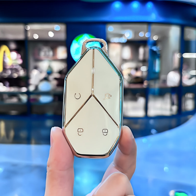 Universal Car Key Holder Leather Keychain for SUV and Sedan Black