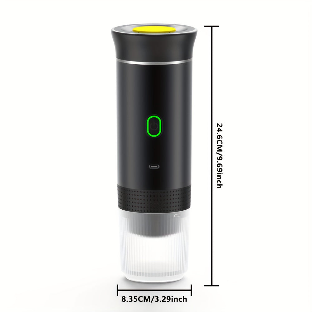 Portable Electric Espresso Machine for Travel Camping Car Self-Heating Type-C Compatible with Ground and Capsule Coffee