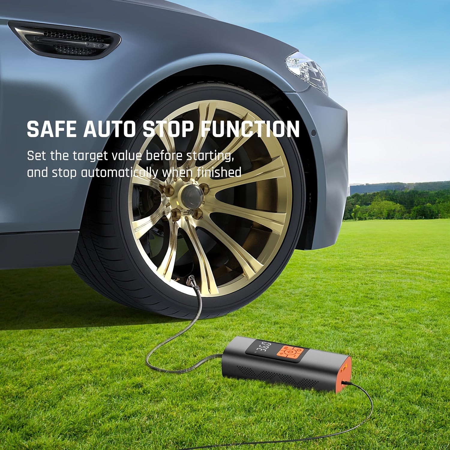 Портативный 6000мАч перезаряжаемый мини-компрессор для накачки шин для автомобиля и велосипеда