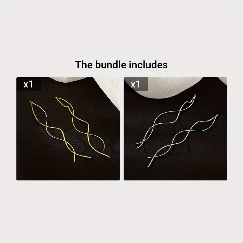 Ayollar uchun mis to‘lqinli osma sirg‘alar, uzun tassel, ko‘p maqsadli zargarlik buyumlari