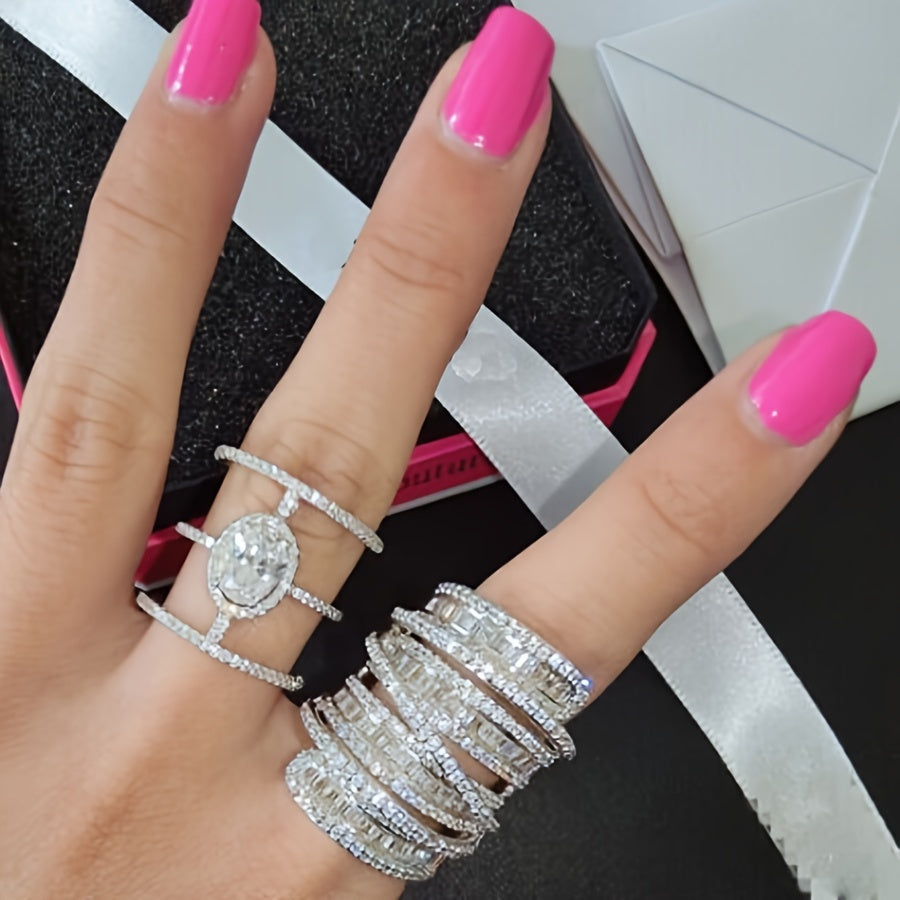 Zarif Zirkoniya Tug'ilgan Kun To'plami Halqasi - Ayollar Partiyalari, Banketlar va To'ylar uchun Mukammal