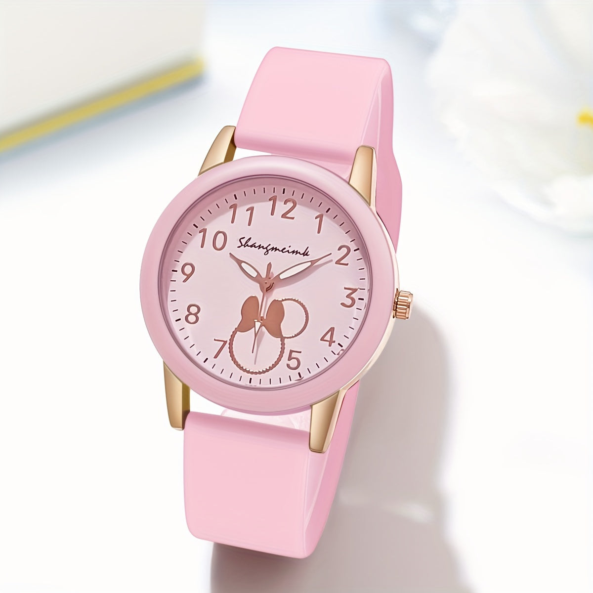Women's Silicone Wrist Watch with Colorful Candy Design and Round Quartz Dial