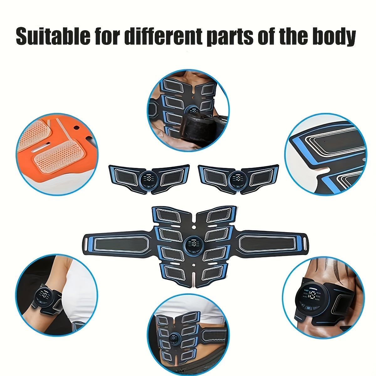 USB Charging Massage Belt for Abdomen and Arms with 6 Modes and 18 Intensities
