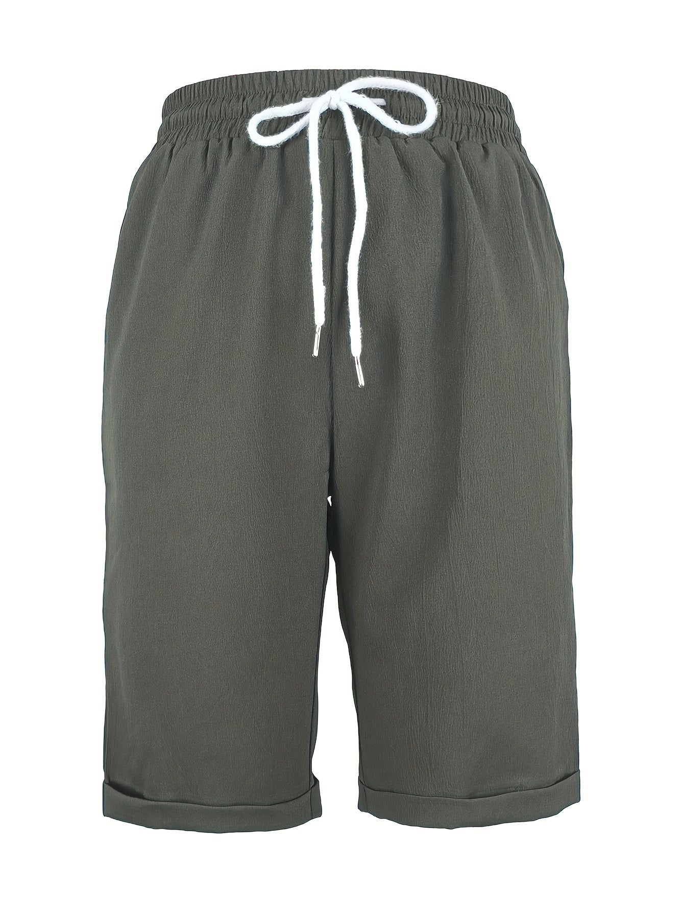 Плюс сайз женские однотонные брюки с кулиской для прогулок, повседневные, с эластичным поясом, лето