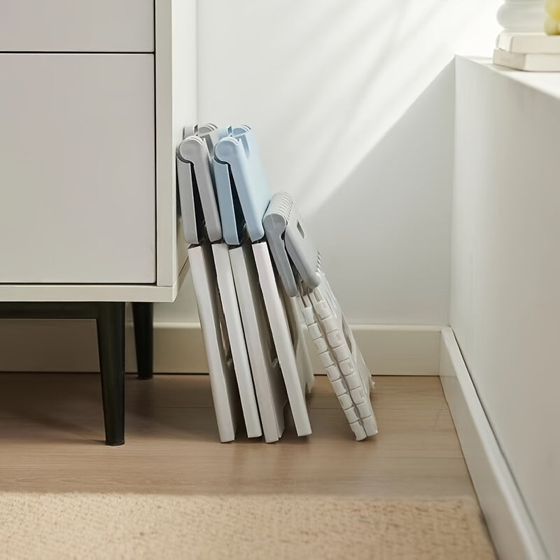 Taburete plegable de plástico cuadrado blanco rosa azul para uso en interiores y exteriores