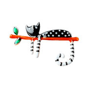 Vintage Style Spotted Cat Brooch for Women's Clothing Retro Animal Accessory