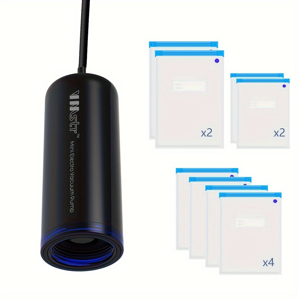 Portativ mini vakuum yopishtiruvchi, USB bilan quvvatlanadi, sayohat va uy uchun, kiyimlar va oziq-ovqatni yangi saqlaydi.