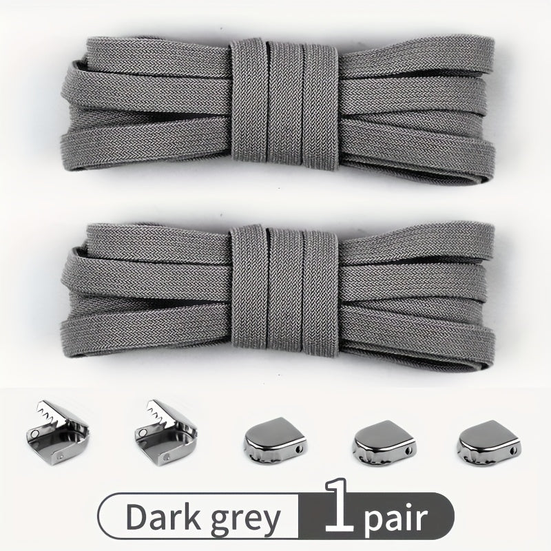 Adult Non-Slip Elastic Shoe Laces, Polyester Spandex, 9 Colors, 100cm