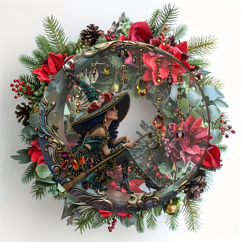 Witch Glass Window Decoration Acrylic Pendant Wall Art for Bedroom Living Room Kitchen Balcony