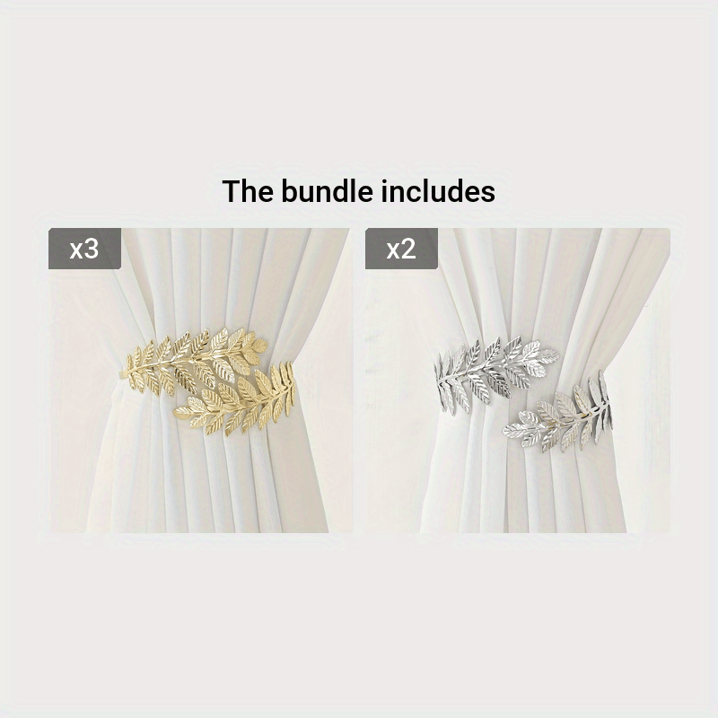 Gold Leaf Curtain Tieback Boho Style Metal Window Accessory