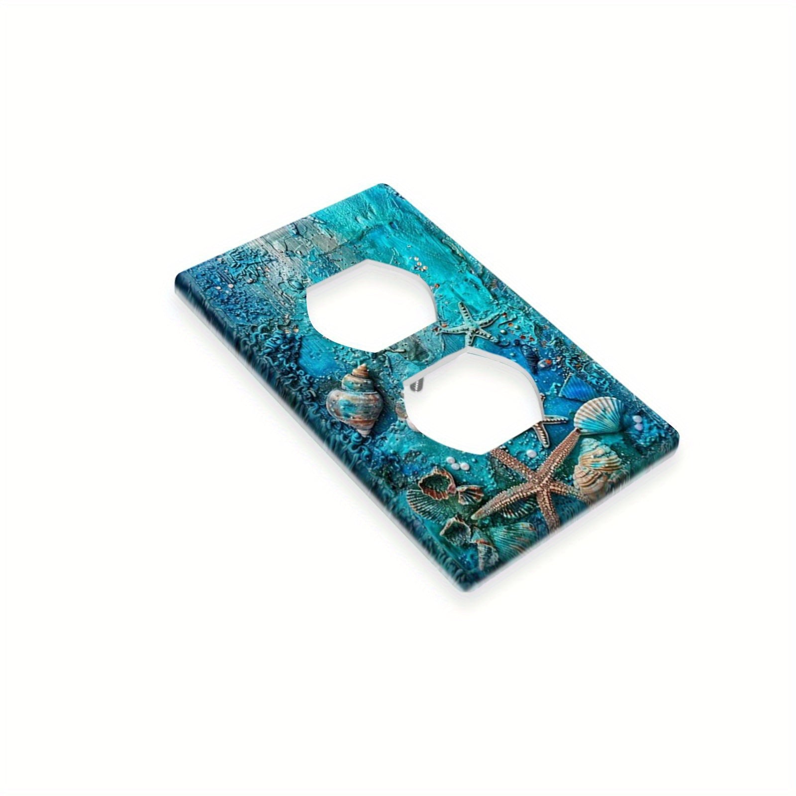 Blue Ocean Starfish and Seashell Switch Cover for Bedroom Kitchen Bathroom Decor