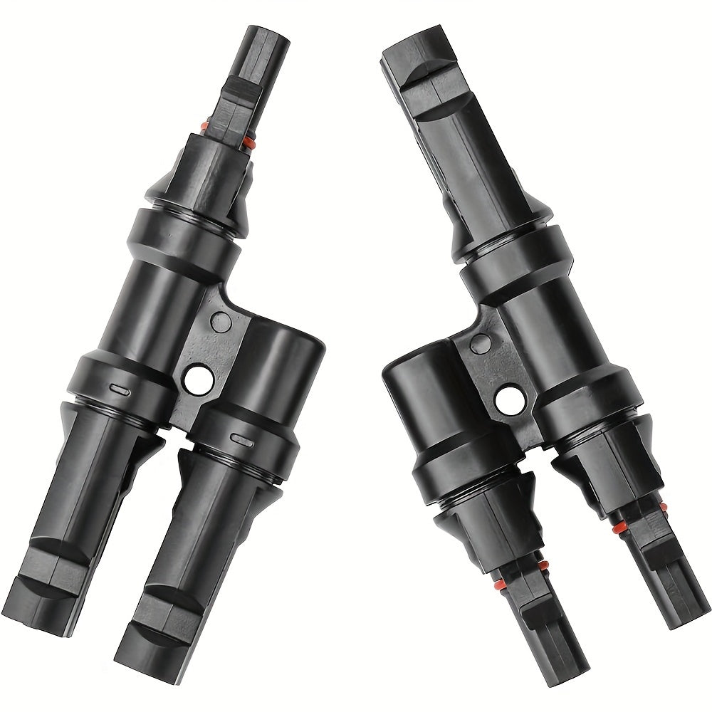 Pair Solar Y-Connector for Panels FMM MFF Parallel Connection Black PVC Anti-Static