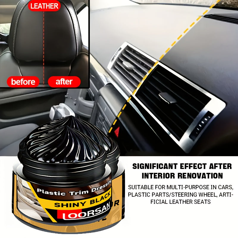 Plastic Restorer Paste for Car Surfaces Black Shine Restores Aging Damage Easy Application
