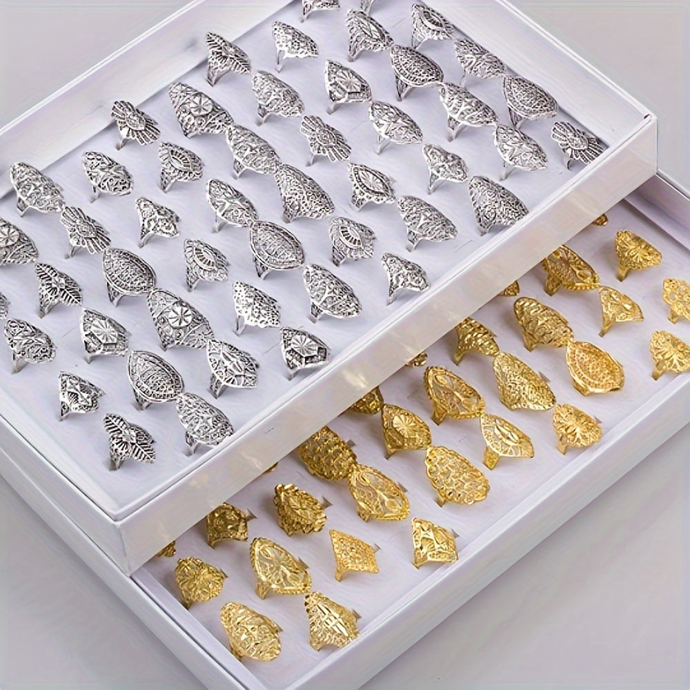 Ayollarning kundalik ziyofatlari, zargarlik bezaklari va sovg'a berish uchun mo'ljallangan 20 ta nafis vintage bo'sh gullar halqalari to'plami.