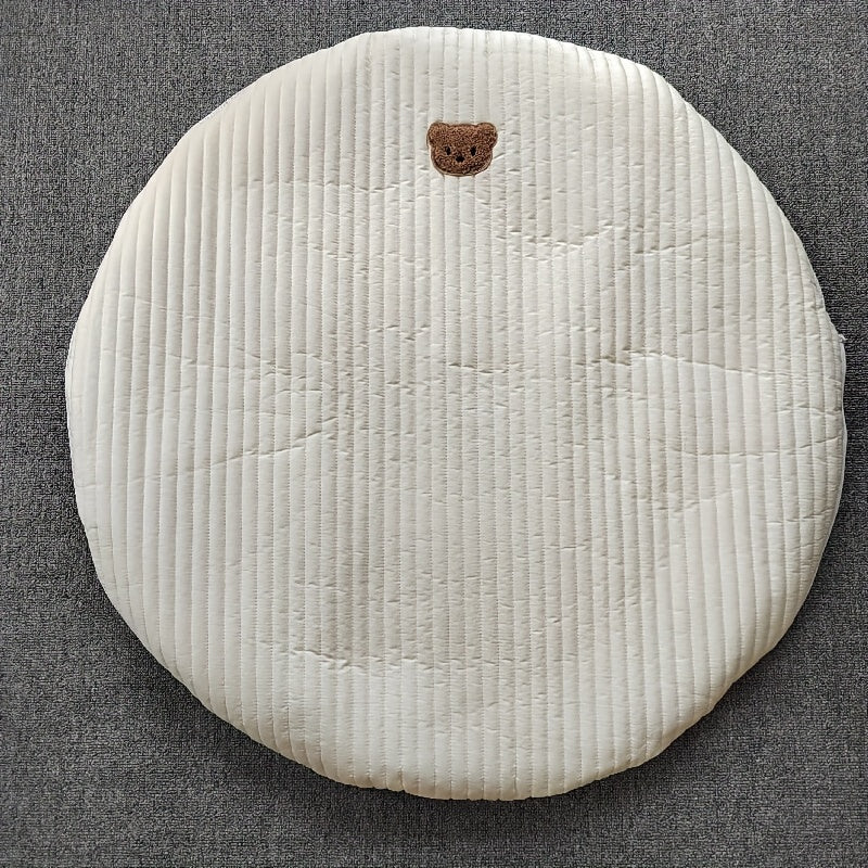 Breathable Cotton Playmat with Embroidery Removable Washable Soft and Plush for Babies