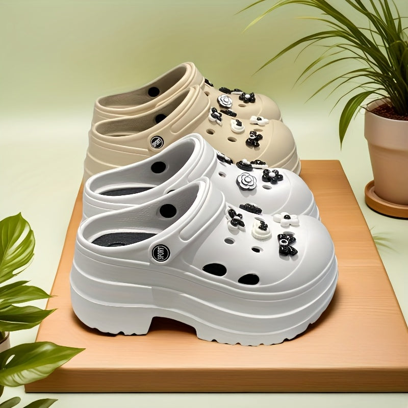 Women's EVA Casual Hole Shoes Flower Style for Daily, Beach, and Holiday