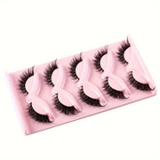 Women False Eyelashes Cat Eye Wing Tail Natural Long Eye Extensions 5 Pairs