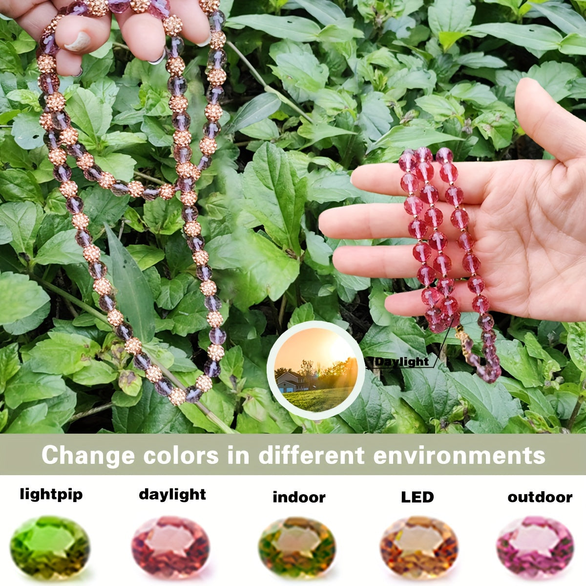 Rang o'zgartiruvchi sintetik Sultanit Diaspore bilan bezatilmagan bejirim taqinchoq