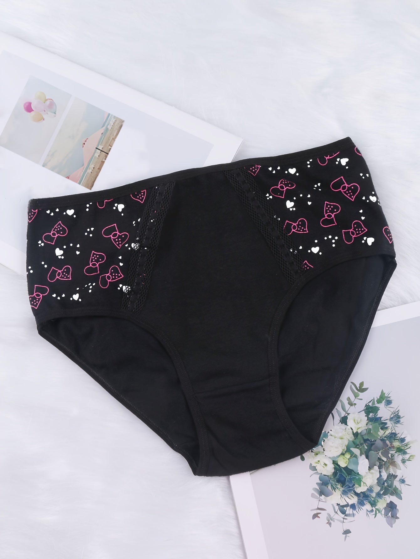 High Waist Print Briefs for Women Stretchy Breathable Intimates