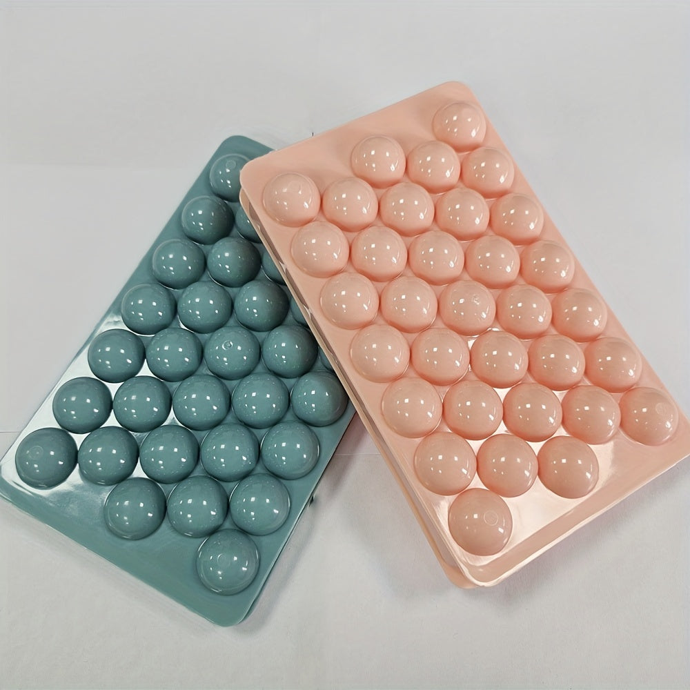 Plastic Pink and Blue Round Ice Cube Tray Mold for Freezer and Drinks