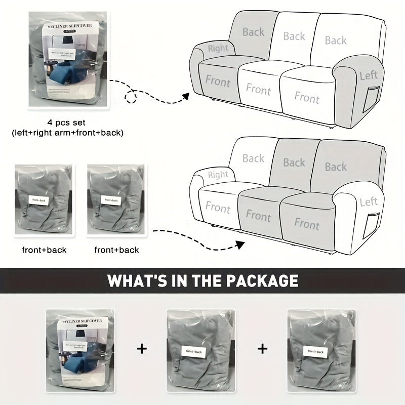 8-Piece Waterproof Sofa Slipcover Set for Living Room and Office Protection