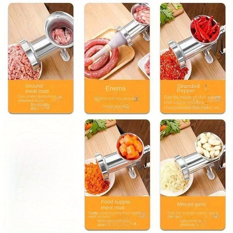 Alüminium go'sht maydalagich kolbasa uchun, sarimsoq pastasi, chili maydalagich, simsiz oshxona asbobi