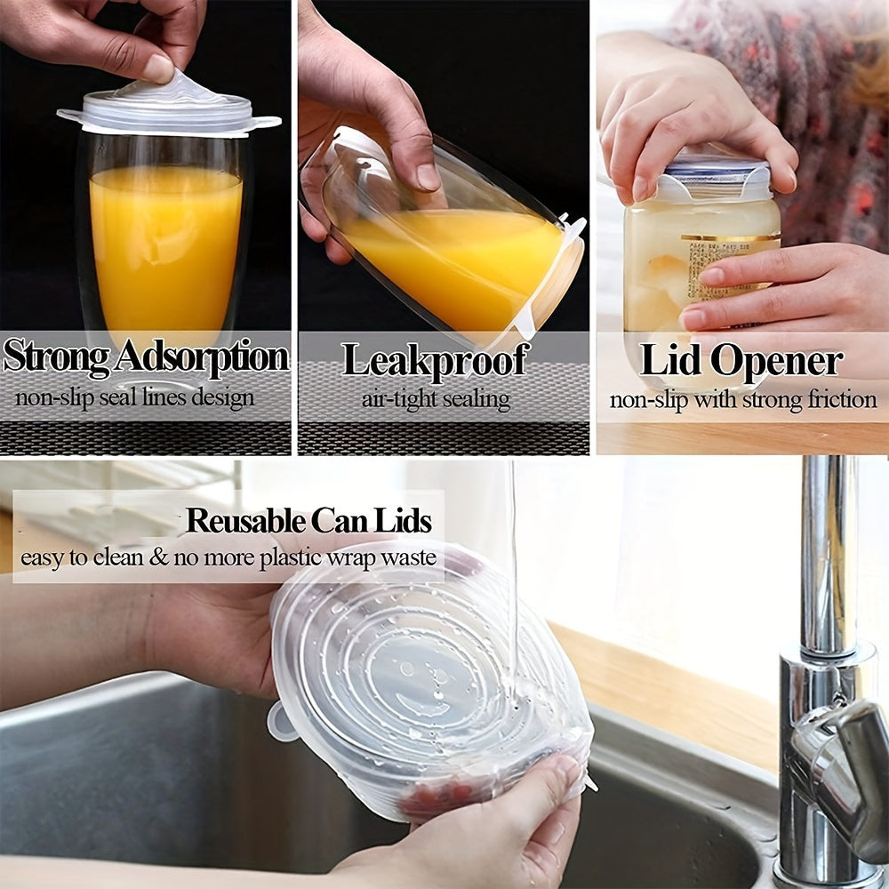 Flexible Silicone Lids for Pet and Food Cans, Fits 3 Sizes, Preserves Freshness