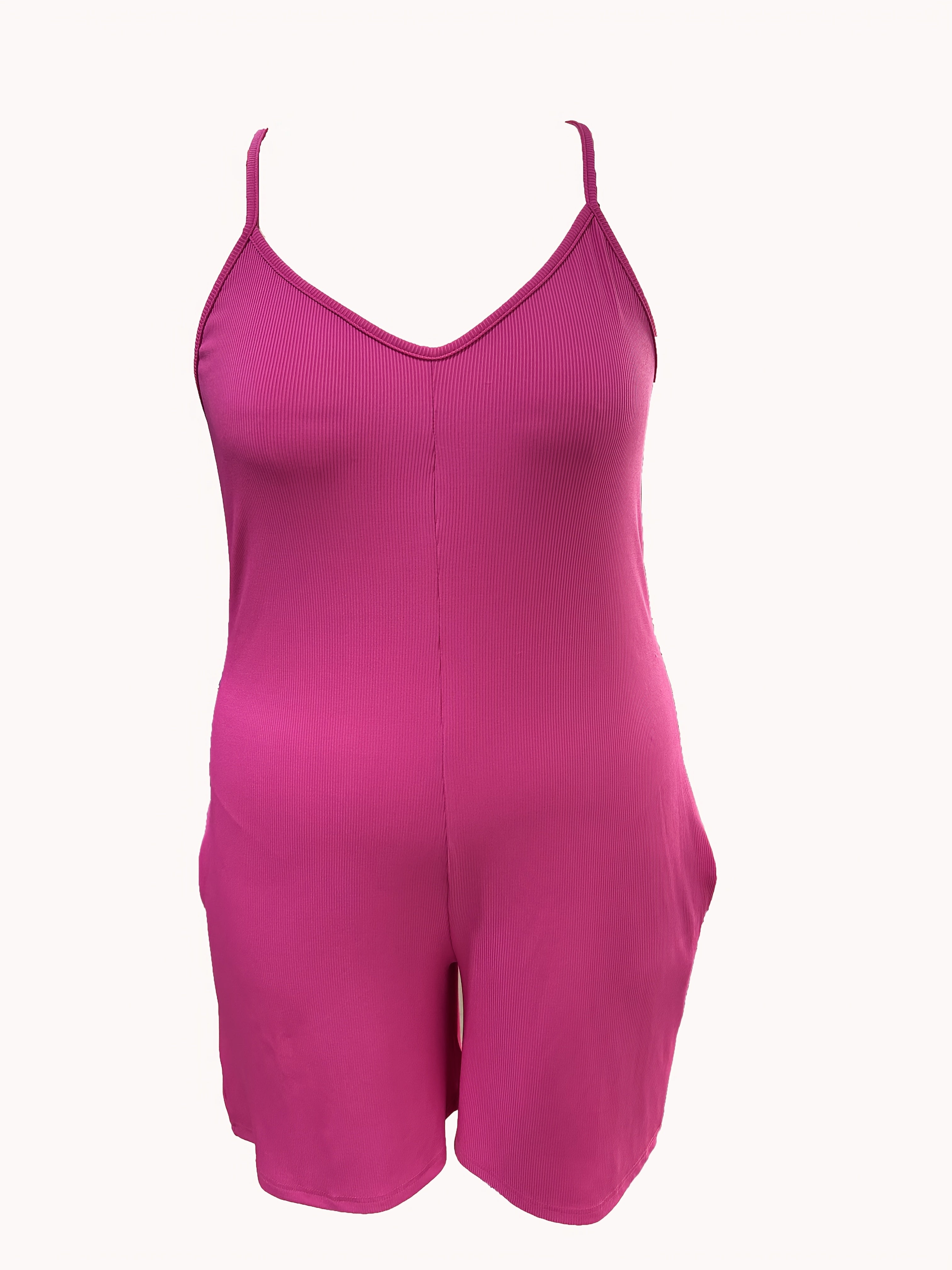 Women's Summer Solid Color Suspender Bodysuit Casual Jumpsuit