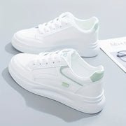 Women's Platform Skate Shoes White Large Size Low-Top Sneakers for Outdoor Walking