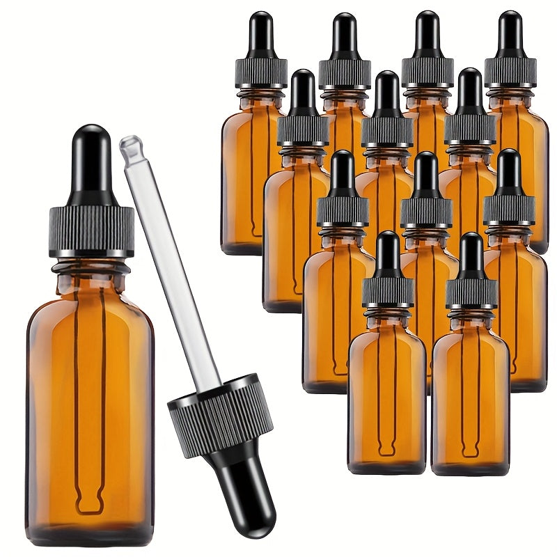 Amber Glass Dropper Bottles 30ml 60ml Set with Teal Glass Droppers for Cosmetics Perfumes Essential Oils
