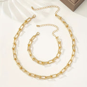 2-Piece U-Shaped Chain Necklace and Bracelet Set Zinc Alloy for Everyday or Night Out