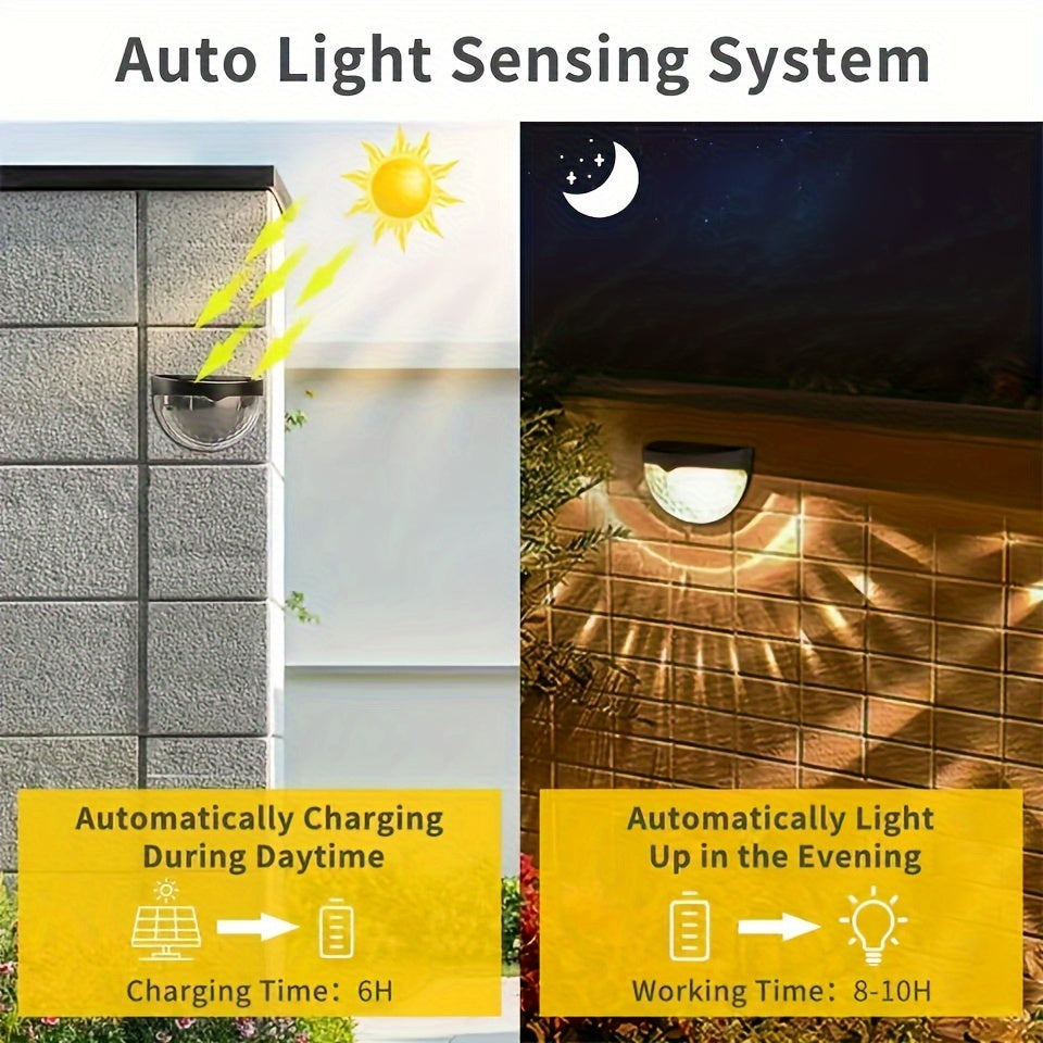 6pcs Luces solares de cerca para exteriores luz cálida blanca camino jardín patio iluminación