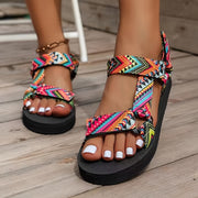 Women's Flat Sandals Open Toe Lightweight Tribal Pattern Casual Summer