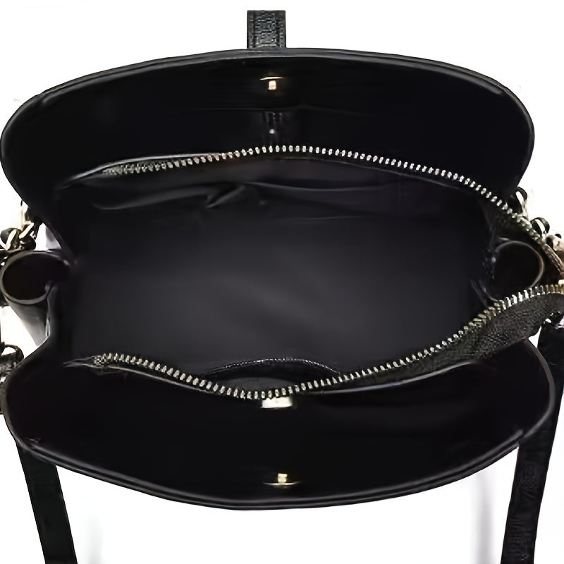 Women's Crossbody Bag with Zipper Closure, Stain-Resistant PU Material, Adjustable Strap, Polyester Lining