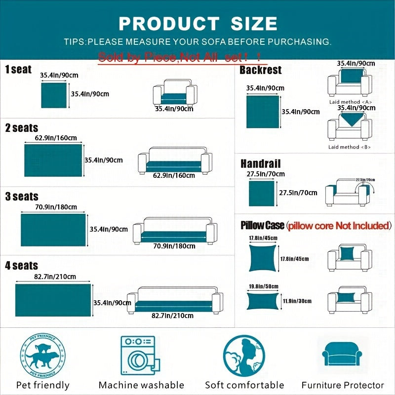 Зеленый чехол для дивана из шенилла с помпонами - водонепроницаемый и дружелюбный к домашним животным, подходит для всех размеров диванов (на 1-4 человека) - легкий в уходе, можно стирать в машине, с кисточками, идеален для любого декора комнаты