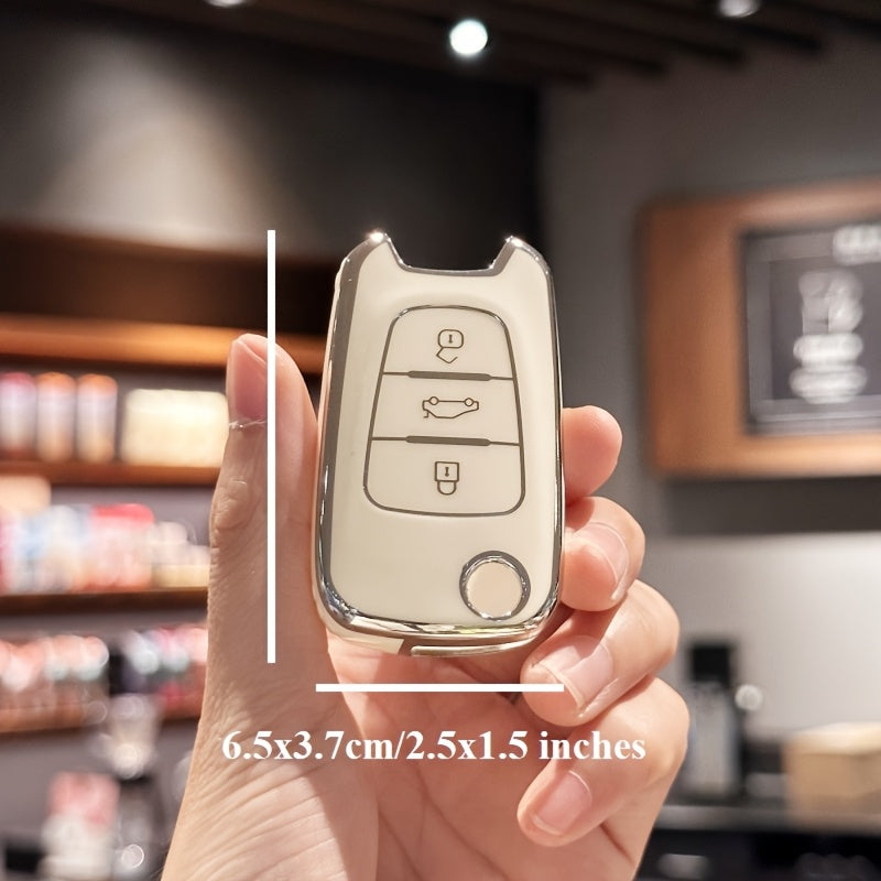 Pink TPU Key Fob Cover with Keychain Lanyard for Car Key Protection