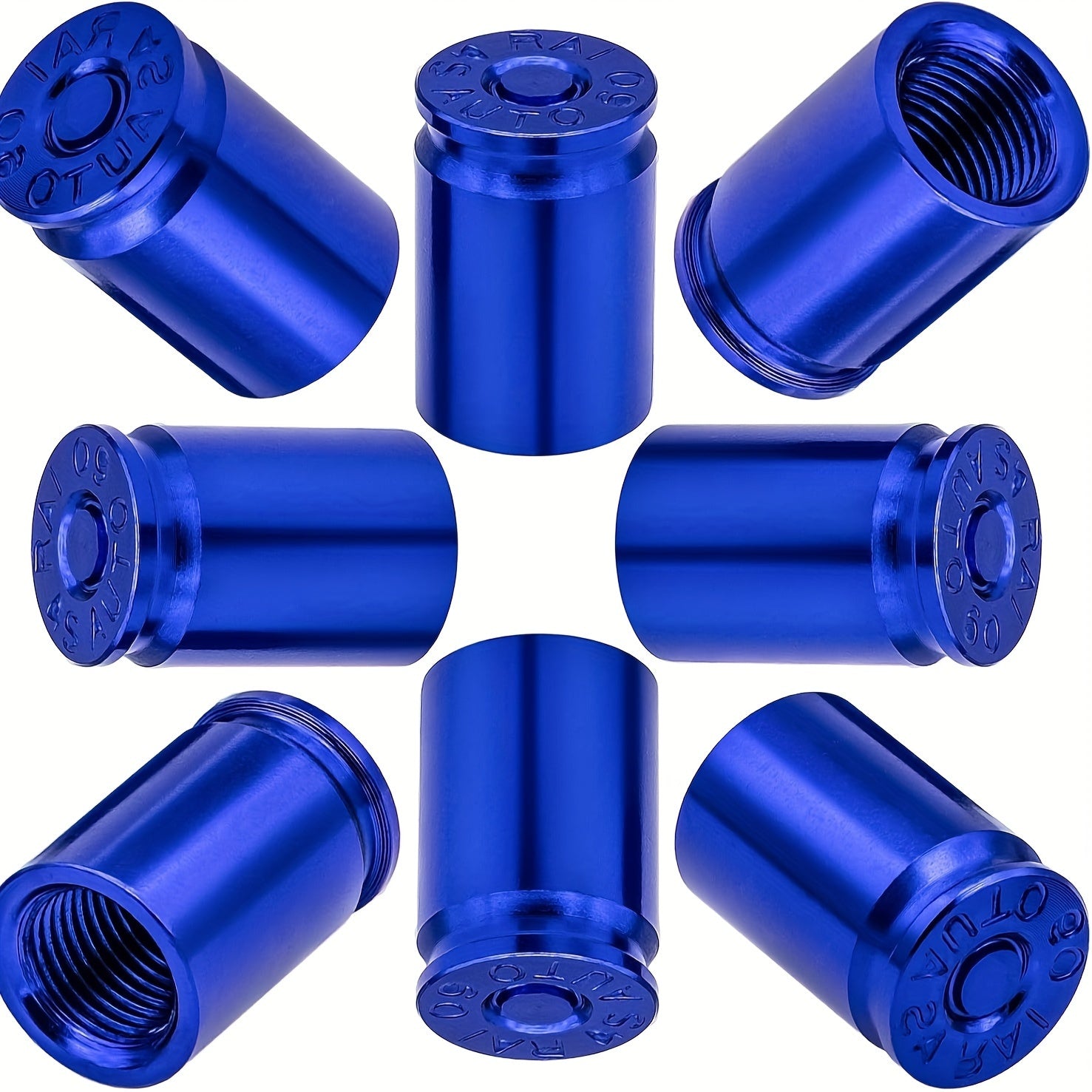 Set of 8 Brass Tire Valve Stem Caps for Cars Bikes Trucks and SUVs