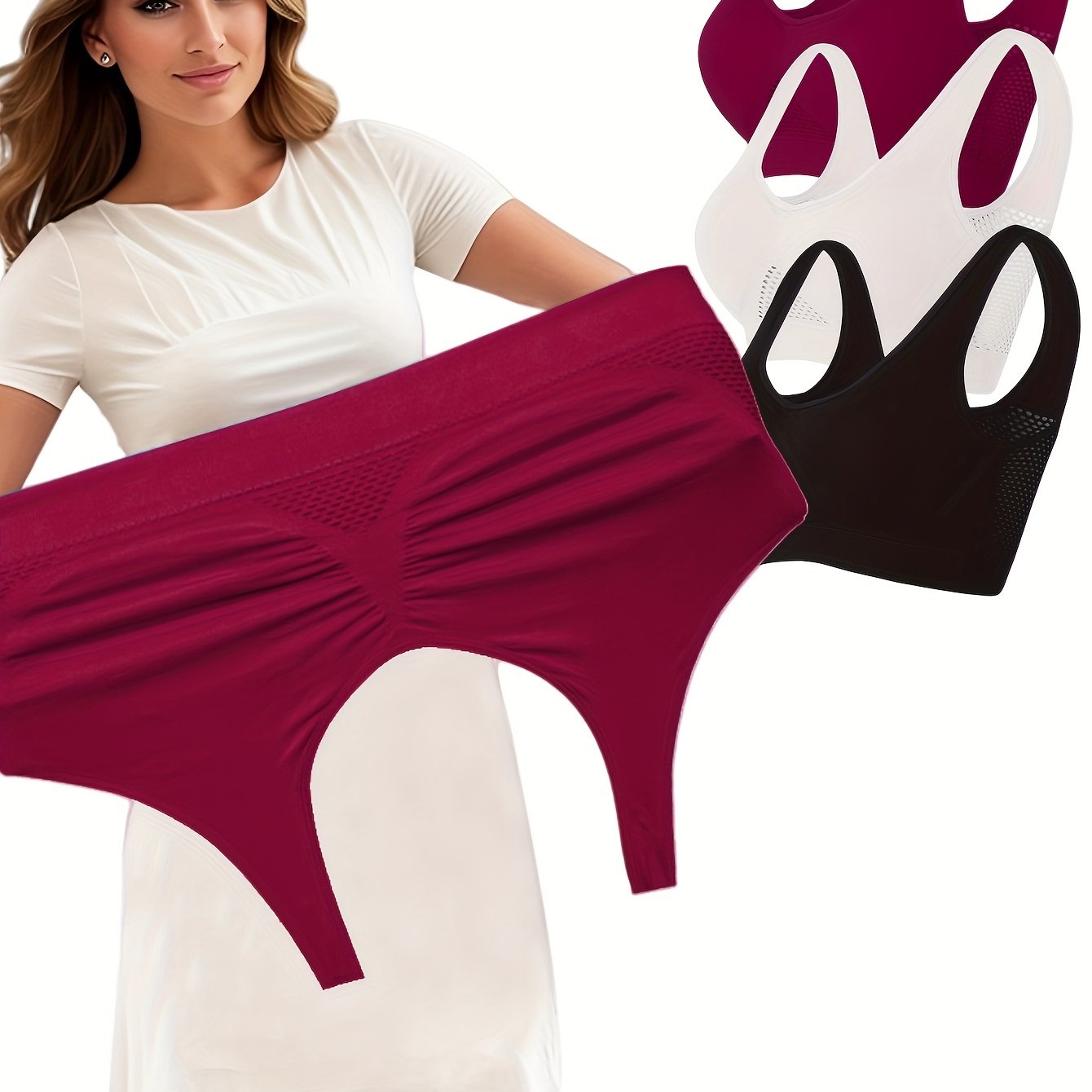 Plus Size Seamless Sports Bra Set with Removable Pads for Running Yoga