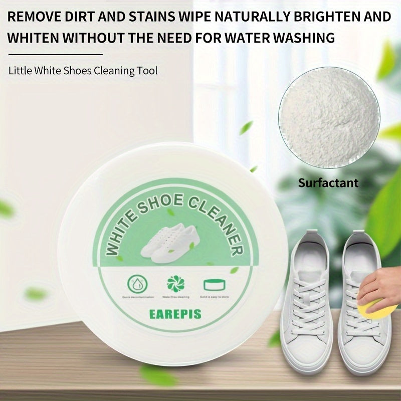 White Shoe Cleaner Paste with Plastic Brush for All Types of Shoes