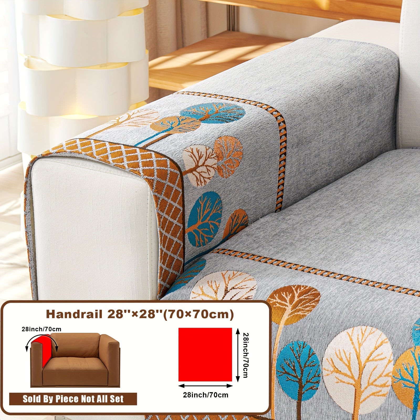 Boho Chic Jacquard Chenille Sofasi Qoplamasi Oygʻon Daraxt Mavzusi Boshqalar uchun Yoqimli Qattiq Yuvilishi Oʻz-oʻzidan yopishmaydigan Bardoshli Qalinlashtirilgan 4 oʻrindiqli kresloni mos keladi