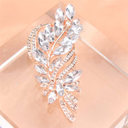 Elegant Rhinestone Flower Brooch Irregular Faux Floral Jewelry for Women