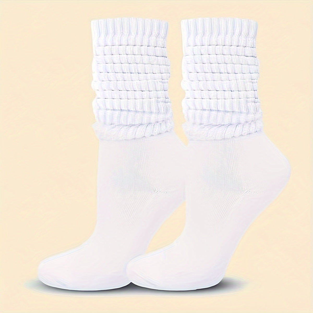 Women's Mid-Calf Socks Set of 3 Black White Gray Solid Comfortable Knit Fashionable
