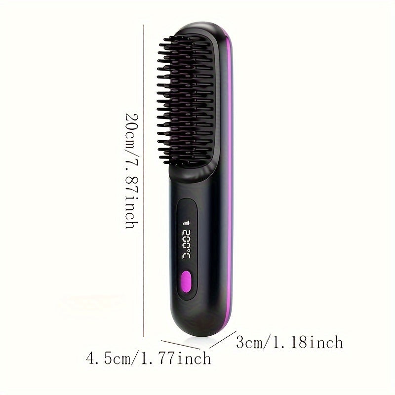 Wireless USB Rechargeable Hair Straightener with Negative Ion Technology and 3-Temperature Settings