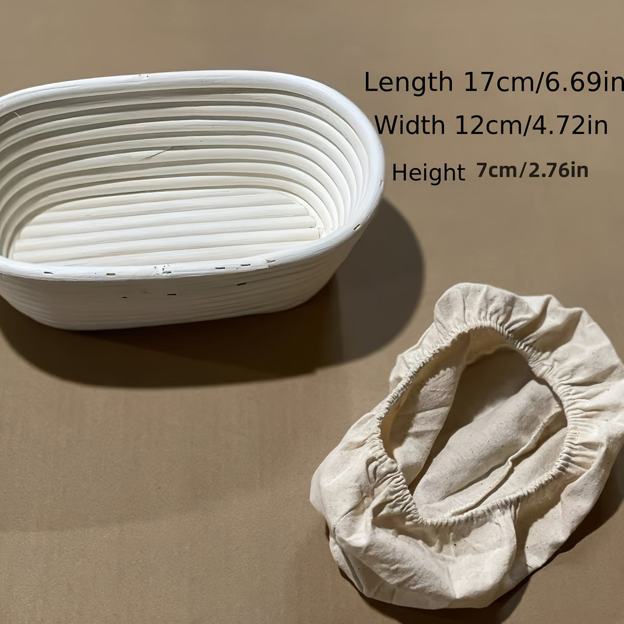 Rattan Bread Proofing Basket with Liner Cloth for Sourdough Dough Fermentation