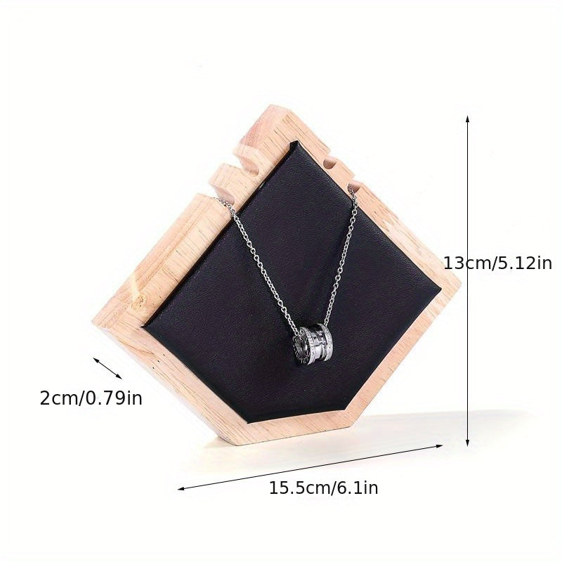 Wooden Jewelry Display Stand for Pendant Necklaces Round Polygonal Shape