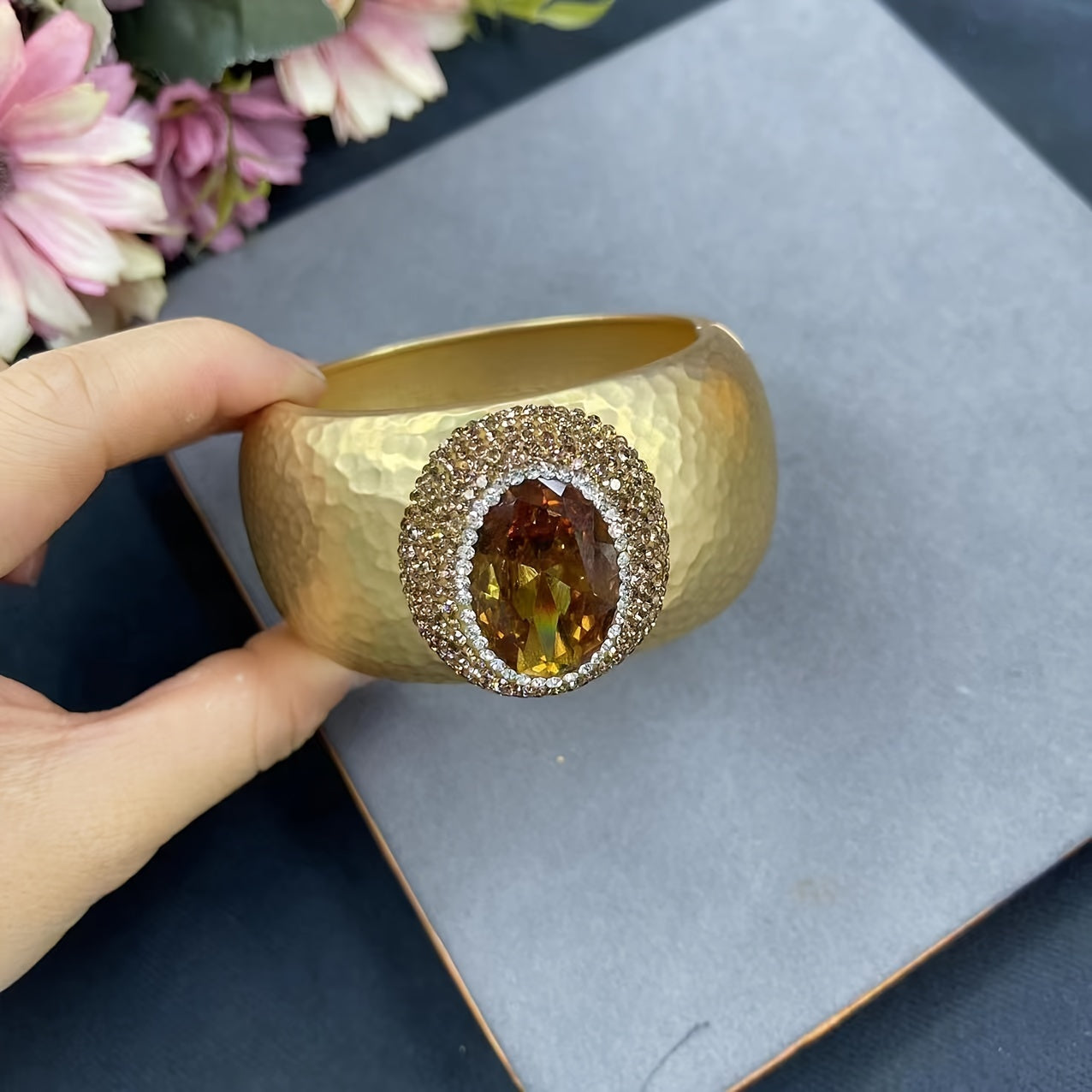 Винтажное украшение в французском стиле бохо с позолотой 14K и турецким султанитом