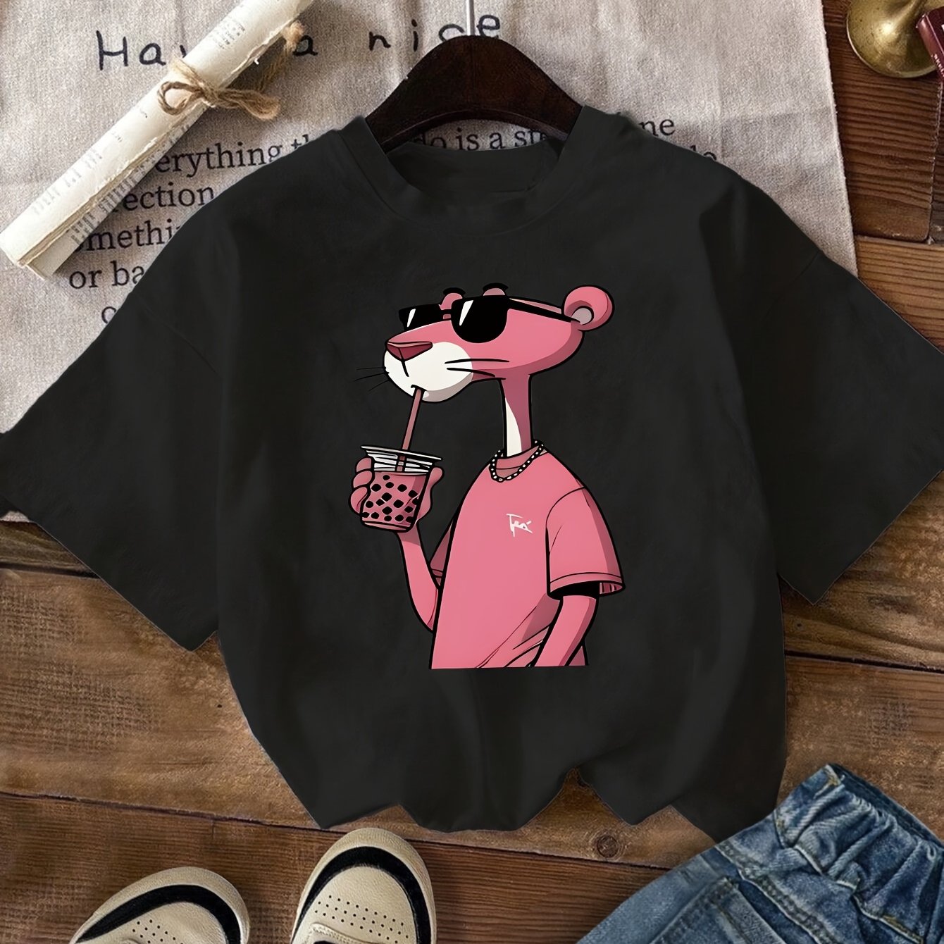 Bahor yoz uchun tasodifiy bosma polyester futbolka, dumaloq bo'yin bilan