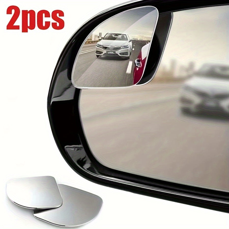 2Pcs Car Blind Spot Mirrors HD Glass Convex Wide Angle Adjustable Rear View